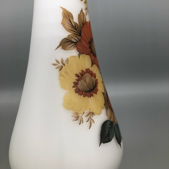 Vintage Italian Frosted Glass Slender Vase with Gold Lined Rim - Picture 6 of 9